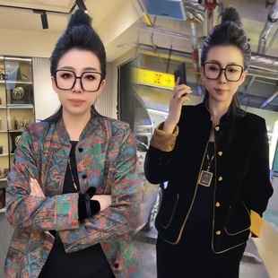 彩色爱心扣重工提花两面穿丝绒国风上衣外套女 新中式 2025秋季 新款