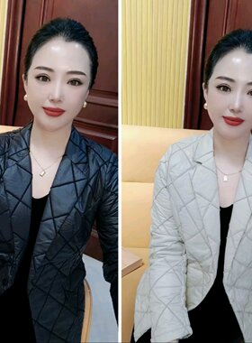 显瘦气质简约时尚西服棉服外套女