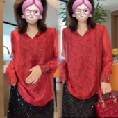 2026新款 盘扣国风百搭衬衫 喜庆气质新中式 人丝珠光提花双层纱中式