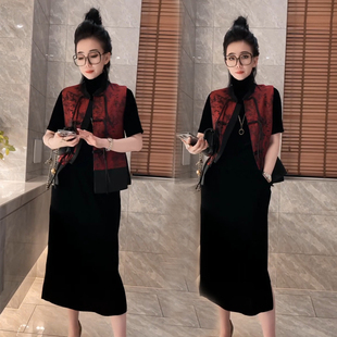 红色气质显瘦上衣 提花流苏国风复古盘扣马甲网红爆款 2024冬季 新款