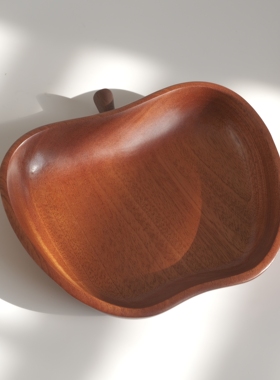 苹果餐盘 实木水果盘 苹果造型点心盘 家用零食盘 下午茶木质餐具