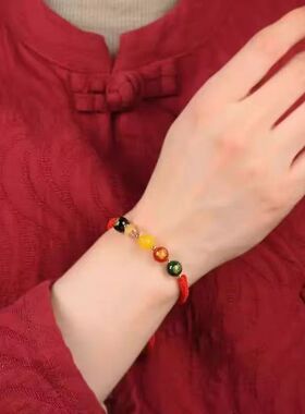 五路财神手链红绳编织五行手串编织手链本命年手绳手链一件代发