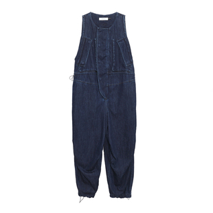 女124340801 开门襟抽绳收脚牛仔连体裤 MOVEUP幻走2024秋季 新款