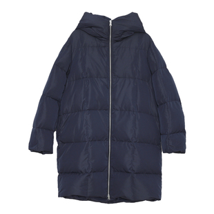 羽绒服女124421248 高领连帽口袋中长款 MOVEUP幻走2024冬季 新款