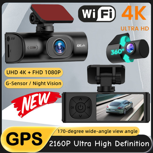 4K Dual Lens Car DVR Dash Cam Recorder WiFi Parking Monitor