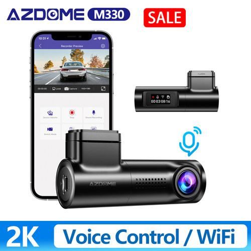 AZDOME Car DVR Dash Cam English Voice Control WiFi G-Sensor