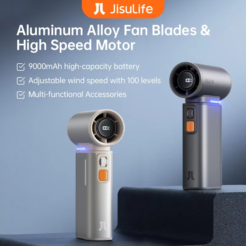 JISU Portable Turbo Handheld Fan 9000mAh Battery High Speed
