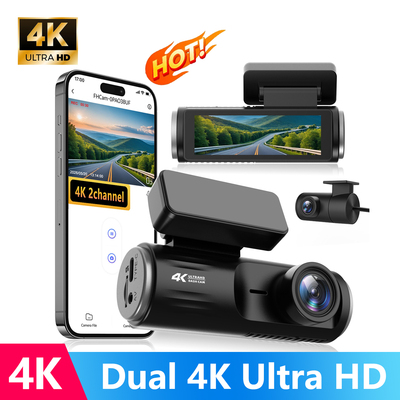 4K Dash Cam Car DVR Front and Rear Camera Carcorder WiFi GPS