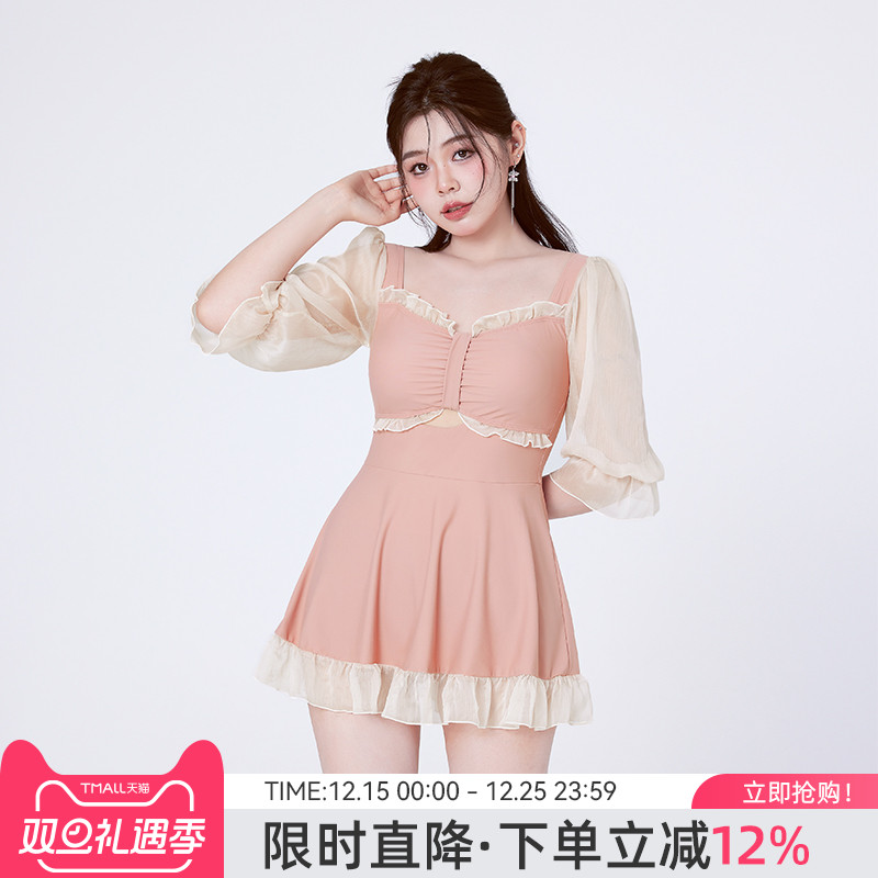 agliondy大码泳衣女泡温泉遮肉显瘦微胖2025新款胖mm绝美高级泳衣