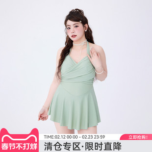 agliondy大码泳衣女泡温泉微胖女孩遮肉显瘦2025新款胖mm连体绝美