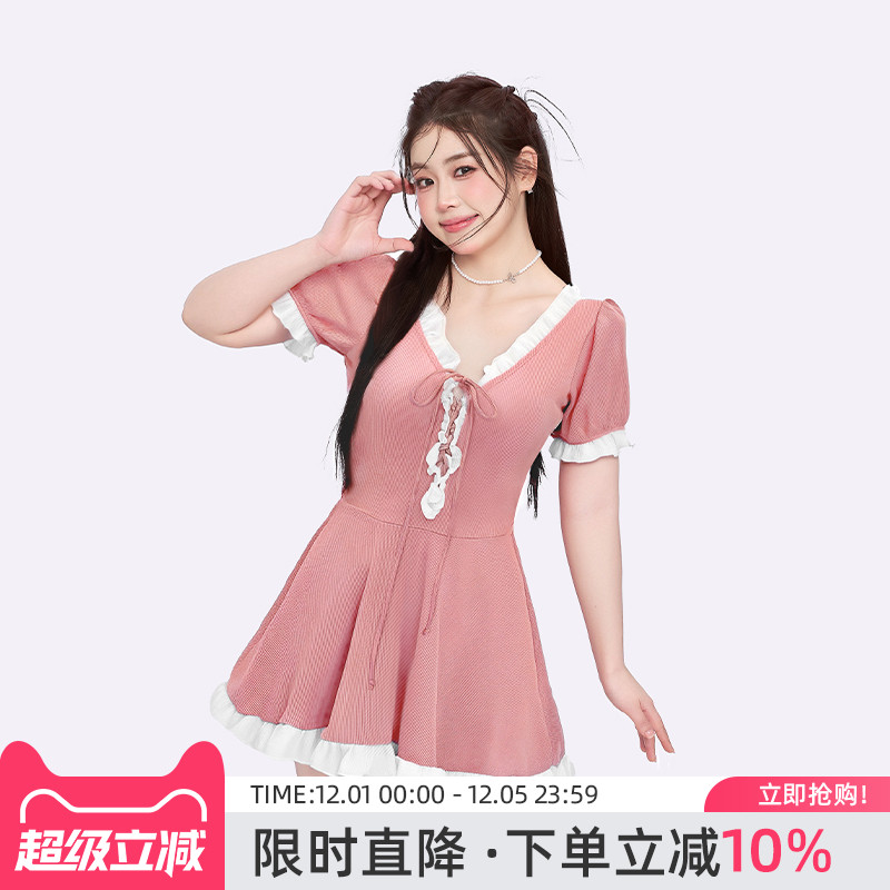 agliondy泳衣女士泡温泉胖mm大码高级感2025新款微胖女孩遮肉显瘦