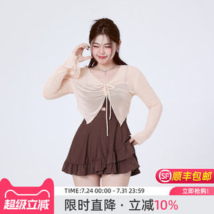 泳衣女度假微胖女孩遮肉遮肚胖mm游泳衣2025新款 agliondy大码 高级