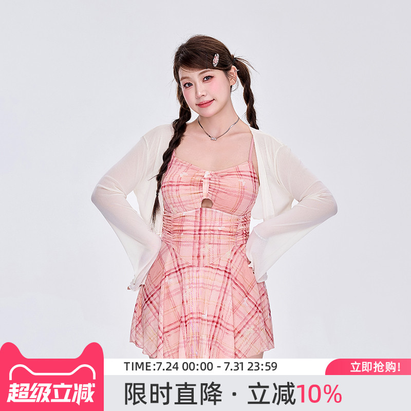agliondy大码泳衣女胖mm连体两件套高级感2025新款微胖遮肉显瘦