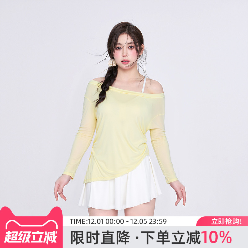 agliondy大码泳衣女泡温泉遮肉显瘦微胖女孩高级感2025新款游泳衣