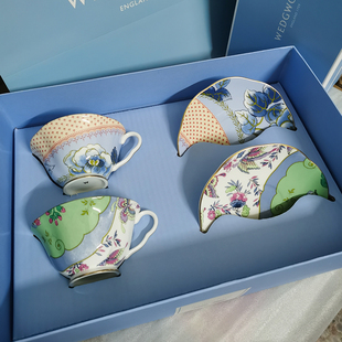送礼结婚礼物 下午茶2杯2碟套装 正品 WEDGWOOD威基伍德骨瓷杯碟欧式
