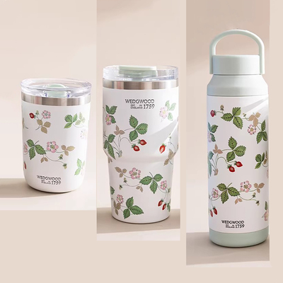 WEDGWOOD随行杯保温杯野草莓金粉