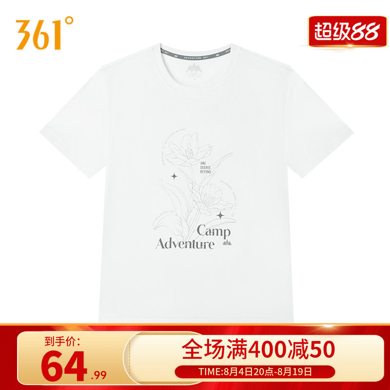 361度运动t恤女2026夏季新款常规舒适上衣圆领短T恤
