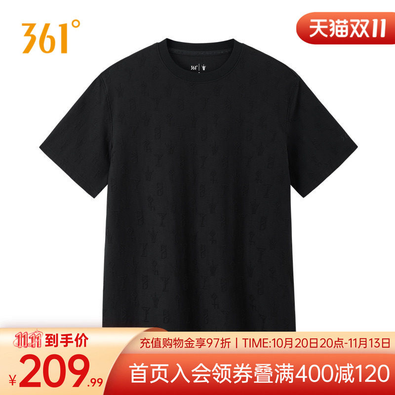 361°运动T恤男2026秋季新款圆领短T恤常规舒适上衣