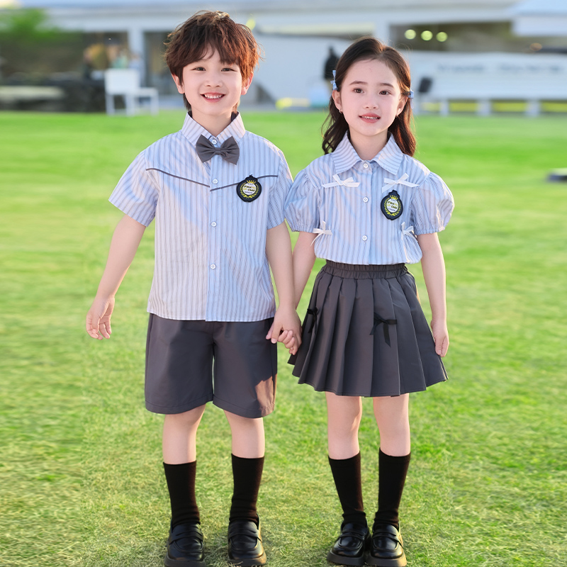 校服小学生夏装短袖套装夏季儿童班服幼儿园园服韩版表演毕业服装