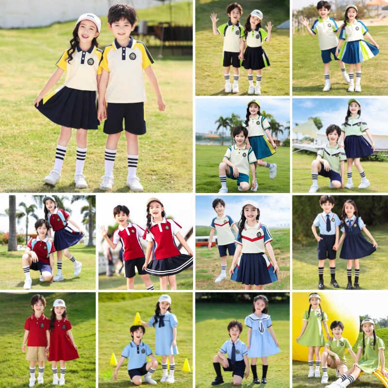 幼儿园班服园服夏款小学生校服夏季短袖宽松运动夏装儿童班服套装