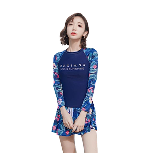 长袖防晒显瘦游泳衣女