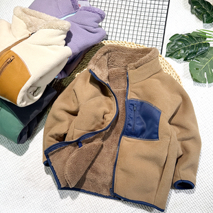 男童外套秋冬装2025新款儿童摇粒绒保暖上衣中大童休闲夹克上衣潮