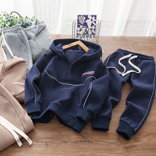 儿童卫衣套装2024春秋新款男童卫衣运动长裤中大童男童运动套装潮