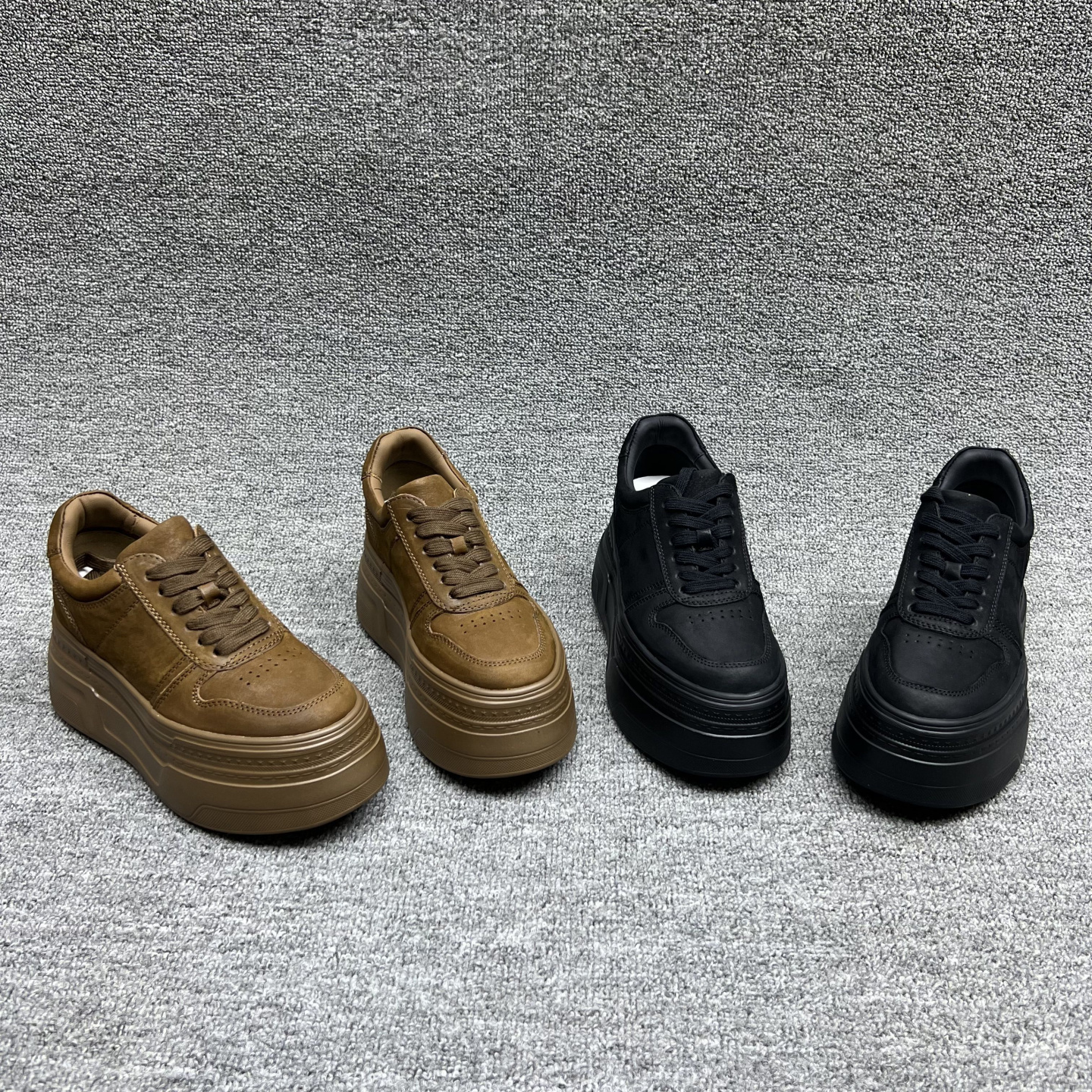 厚底系带轻便板鞋单鞋增高松糕鞋