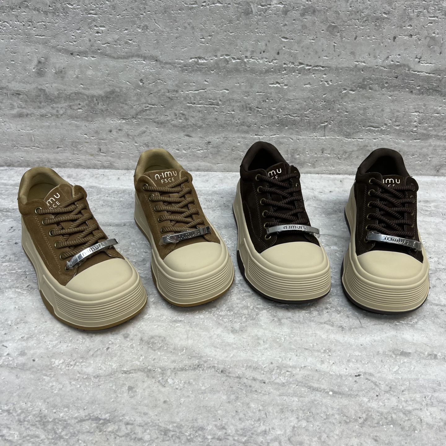 磨砂皮休闲板鞋松糕鞋单鞋女