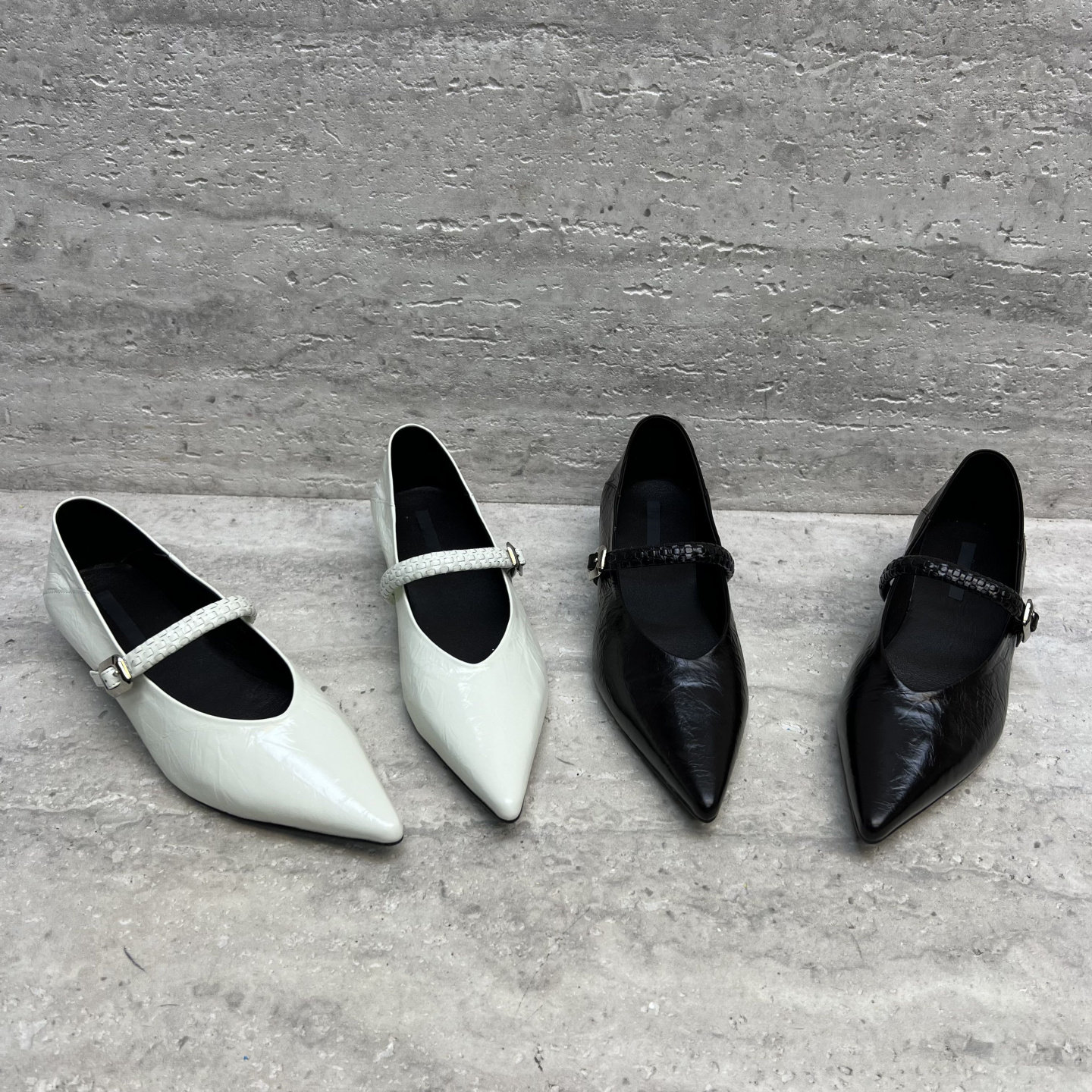 欧洲站2026春新款欧货真皮女鞋粗跟尖头一字扣中跟浅口单鞋高跟鞋,女鞋,浅口单鞋,淘宝优惠券,粉丝福利购,淘宝优惠卷