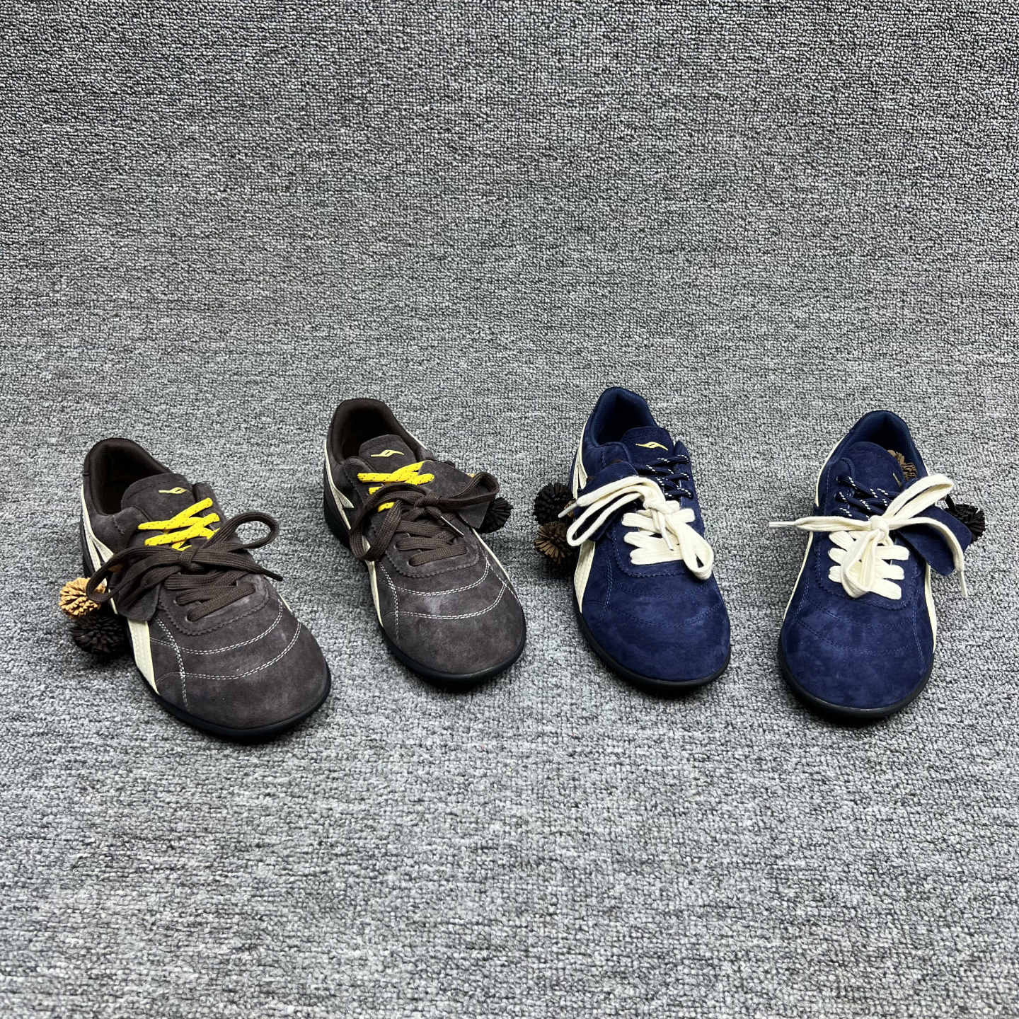 系带磨砂皮休闲运动单鞋德训鞋女