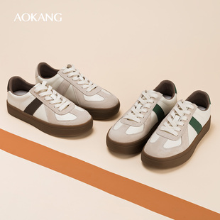 T字头厚底增高阿甘鞋 奥康女鞋 流行复古休闲德训鞋 新款 潮 2025春季