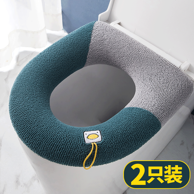 马桶坐垫家用马桶垫圈四季通用防水坐便套加厚毛绒大号坐便器垫子