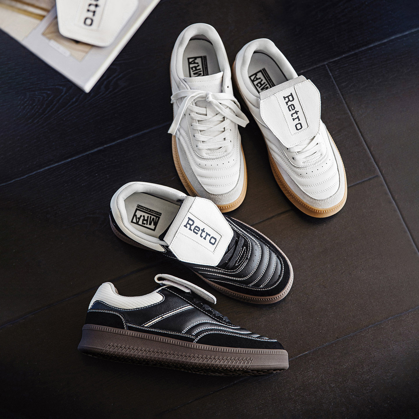 MRA改良足球板鞋男款春季运动休闲阿甘小白鞋平底通勤翻盖德训鞋