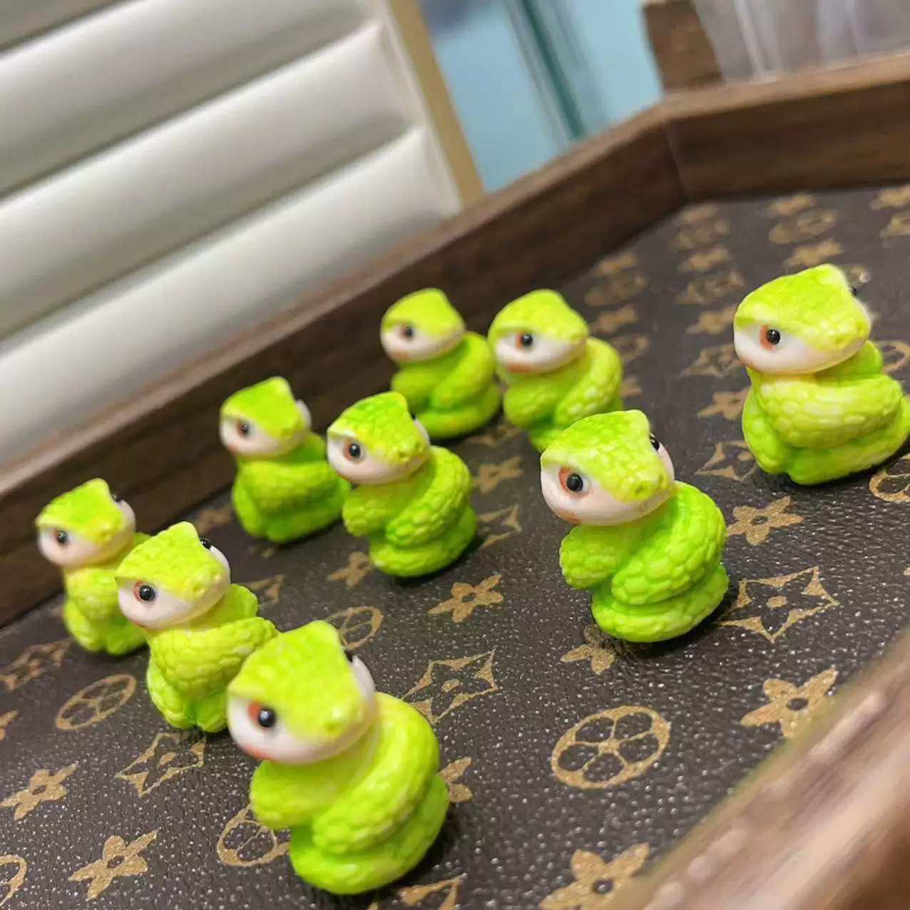 精工鹿角根付青蛇竖孔配件 DIY文玩佛珠手串项链