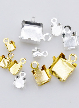 爪链扣接头包扣DIY饰品配件 镀金银单爪连接圈钻链卡头3-8mm100个