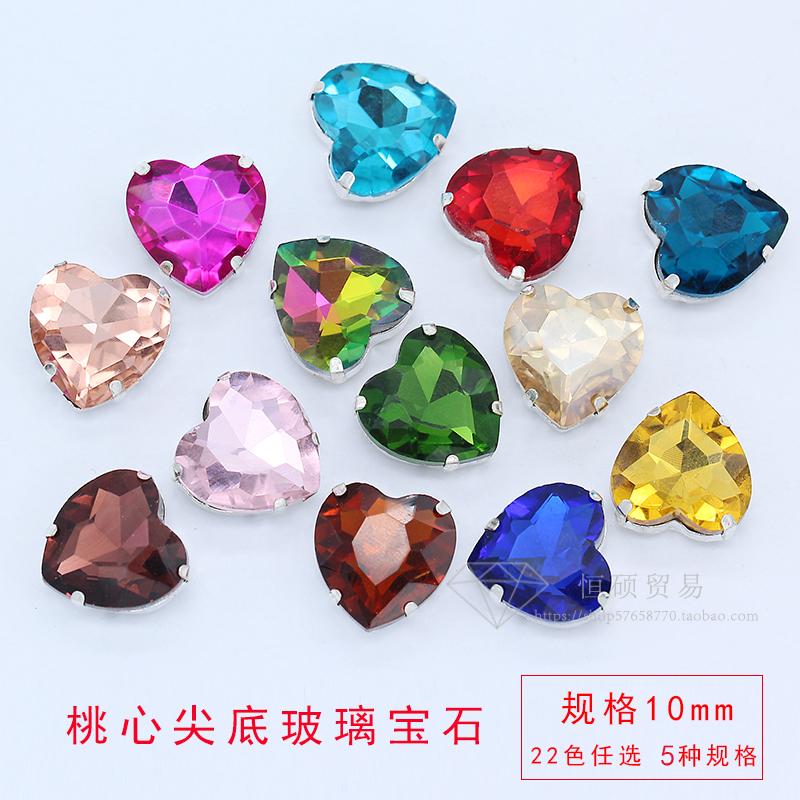 diy桃心玻璃水晶手缝钻