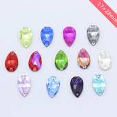 17×28水滴立体玻璃宝石衣服手缝钻精品COS服饰闪光装 扮水晶钻12K