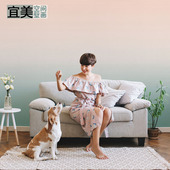 渐变色墙纸北欧简约儿童女孩房卧室墙布美甲店壁纸纯色全屋贴壁布