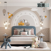 儿童房壁纸男女孩卧室墙布北欧几何墙纸床头背景幼儿园定制壁画