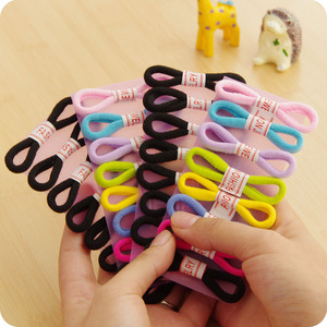 8个韩式弹力发圈糖果色韩版发饰无接缝扎头发绑头发发绳黑色