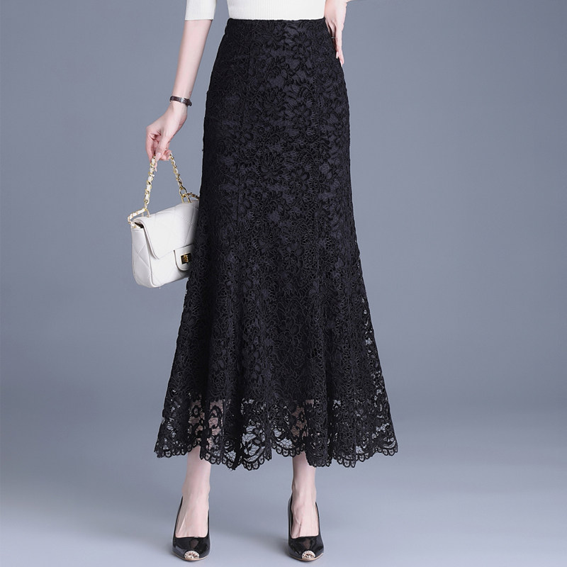 春季蕾丝半身裙鱼尾长裙女2026新款黑色半裙高腰显瘦气质包0108z