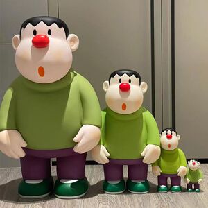 哆啦a梦公仔胖虎歪头车尾车载摆件大号呆萌玩偶手办手机支架盲盒