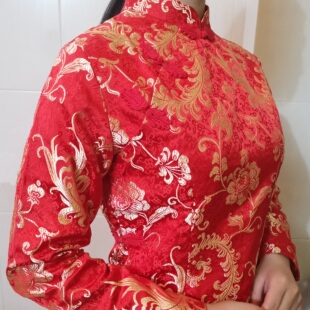 新娘结婚上轿衫潮汕传统五裾齐五居齐五居前嫁衣潮州中式复古新版