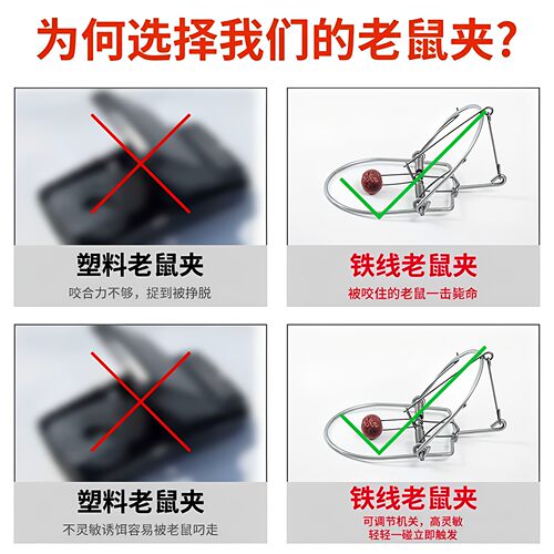 老鼠夹新型捕捉器捕鼠器地夹子捕鼠工具家用室内诱捕鼠笼灭鼠神器