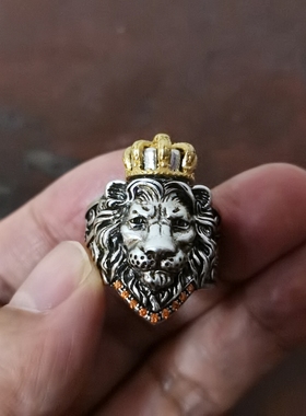 欧美皇冠锆石狮子王泰银
