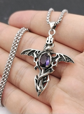 欧美恶魔之剑十字架泰银项链