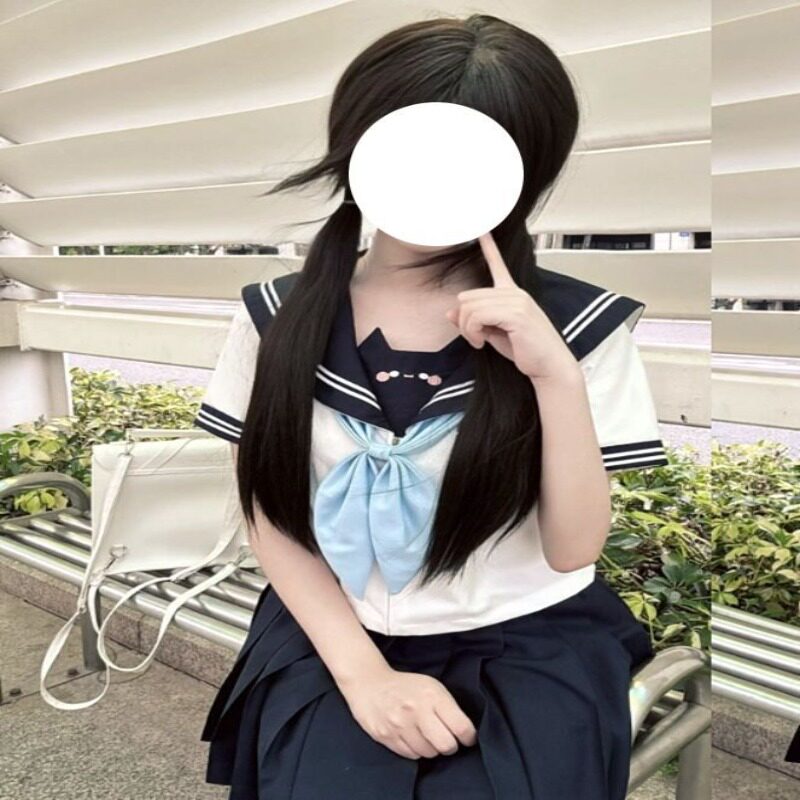 学院原创水手服JK海军套装制服童装小猫基础短袖+黑色百褶短裙女