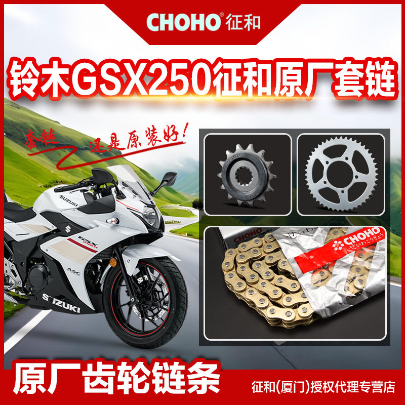 适配豪爵铃木GSX250 DL250齿轮链盘链轮原厂款油封链条套链