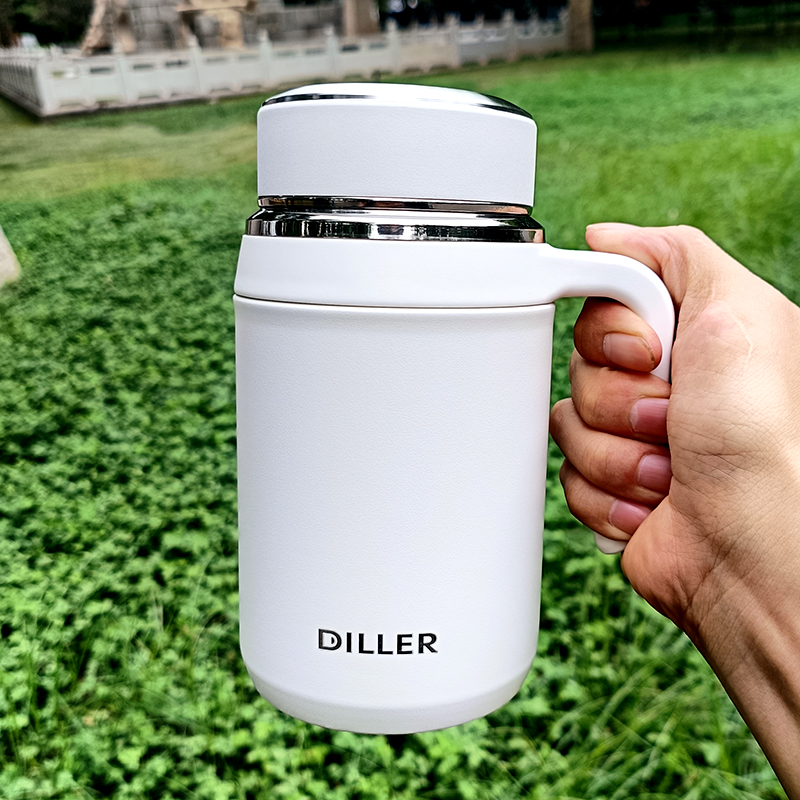 迪乐贝尔高档商务带手柄保温杯